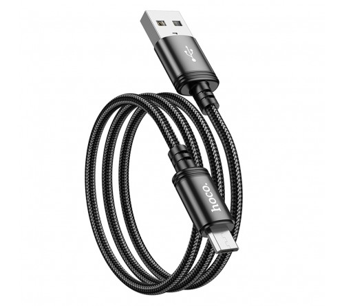 Кабель  USB - MicroUSB Hoco X 89 1.0 m,2.4A, Black,коробочка Нейлон