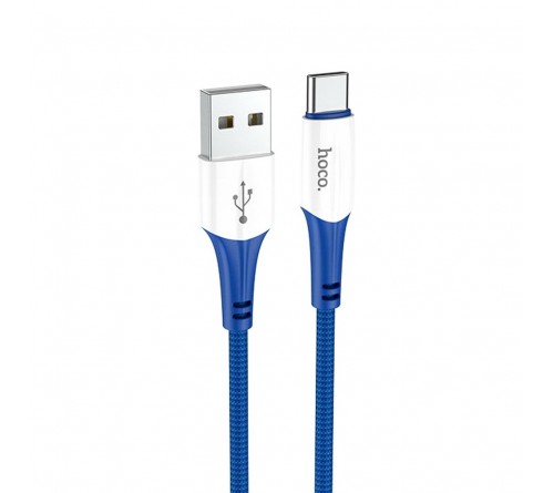 Кабель  USB - Type C Hoco X 70 1.0 m,3.0A, Blue,коробочка Нейлон