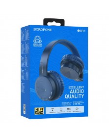 Гарнитура Borofone BO11                    (Полноразмерная)  (    ) Blue    HiFi ДУ Bluetooth v5.0, Беспроводная MP3,AUX