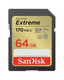 Карта памяти  SDXC    64Gb (Class  10)  SanDisk Extreme V30 UHS-1 U3 170Mb/..
