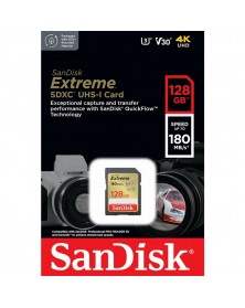 Карта памяти  SDXC  128Gb (Class  10)  SanDisk Extreme V30 UHS-1 U3 180Mb/s..