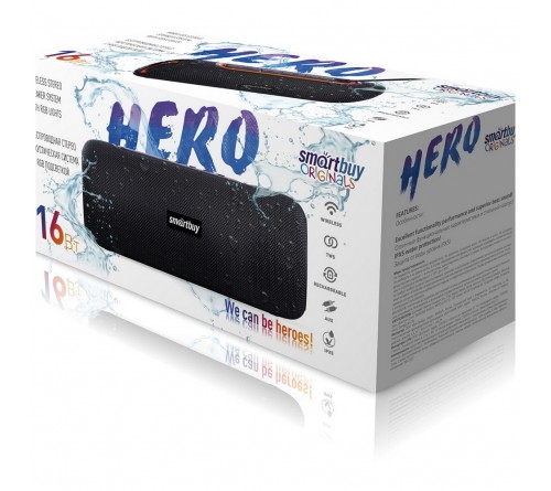 Миниспикер Smart Buy (SBS-5280) Hero            Bluetooth FM,MP3 USB, Black 16W