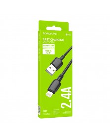 Кабель  USB - 8-pin Borofone BX 93 1.0 m,3.0A Black, коробочка, пластик PD ..