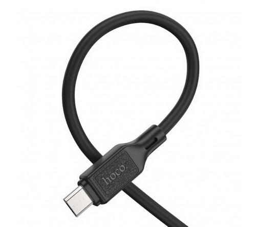 Кабель  USB - MicroUSB Hoco X 90 1.0 m,2.4A, Black, коробочка Силикон