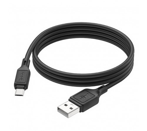 Кабель  USB - MicroUSB Hoco X 90 1.0 m,2.4A, Black, коробочка Силикон