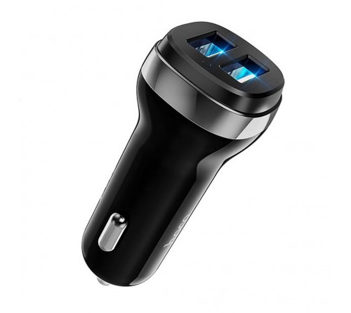 Автомобильное Зарядное Устройство 12V- USB 2*USB выхода Hoco Z 40 2.4A,Black