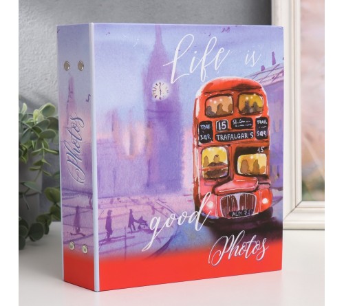 Ф/Альбом  PL-001-1   200 фото  10*15  с кармашками, Watercolor travel, Лондон    (24) 