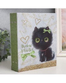Ф/Альбом  PL-002-2   200 фото  10*15  с кармашками, Sweet kittens, Черный котёнок    (24) 