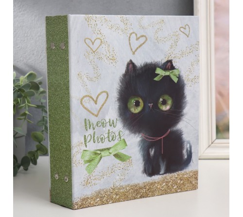 Ф/Альбом  PL-002-2   200 фото  10*15  с кармашками, Sweet kittens, Черный котёнок    (24) 