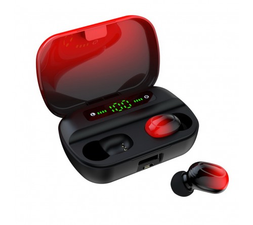 Гарнитура SmartBuy TWS i500           (Вакуумная)             (10) Black-Red HiFi Bluetooth (SBH 3023) BT 5.0  Power Bank 2800 mAh