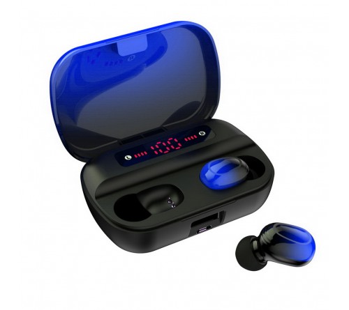 Гарнитура SmartBuy TWS i500           (Вакуумная)             (10) Black-Blue HiFi Bluetooth (SBH 3022) BT 5.0 Power Bank 2800 mAh