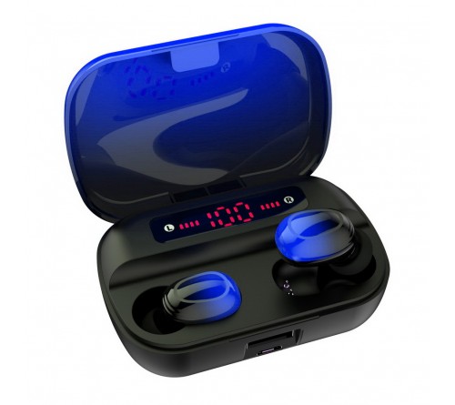 Гарнитура SmartBuy TWS i500           (Вакуумная)             (10) Black-Blue HiFi Bluetooth (SBH 3022) BT 5.0 Power Bank 2800 mAh
