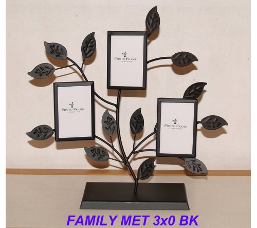 Ф/Рамка POLDOM  Дерево на 3 фото GALERIA-FAMILY MET-3x0 - Черная, металлическая 16104   