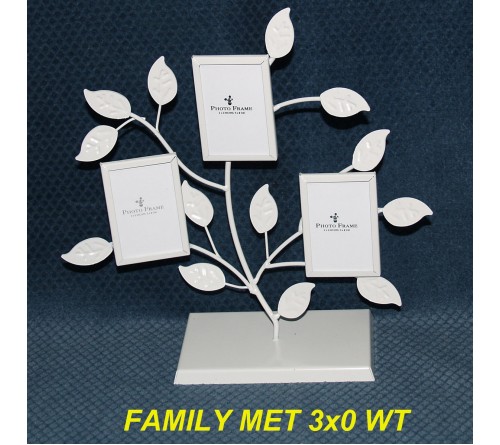 Ф/Рамка POLDOM  Дерево на 3 фото GALERIA-FAMILY MET-3x0 - Белая, металлическая 16105   