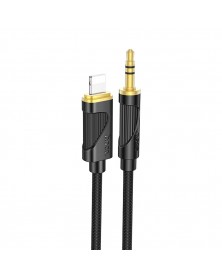 Кабель  AUX 3.5 Jack вилка - 8-pin вилка 1.0 m, Hoco UPA  30 Black, коробоч..