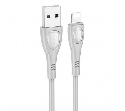 Кабель  USB - 8-pin Borofone BX 98 1.0 m,2.4A Grey,коробочка Пластик