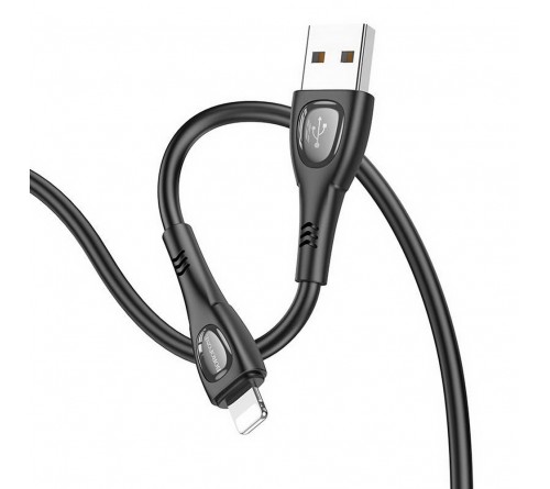 Кабель  USB - 8-pin Borofone BX 98 1.0 m,2.4A Black,коробочка Пластик