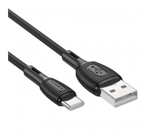 Кабель  USB - Type C Borofone BX 86 1.0 m,3.0A Black,коробочка Силикон