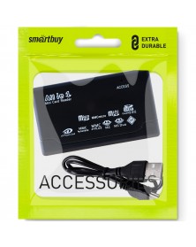 USB-картридер  SmartBuy  (SBR-999-K) Black MicroSD/SD/CF/MS/M2/MMC/xD..
