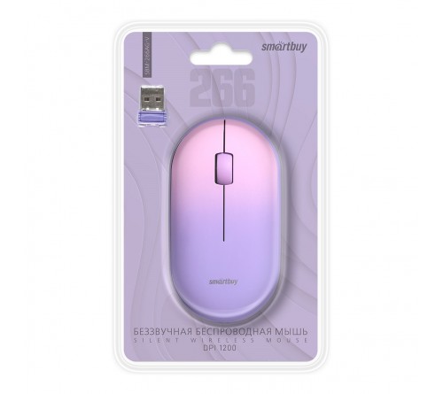 Мышь Smart Buy  266 AG-V               (Nano,1200dpi,Optical) Violet Беспроводная Блистер