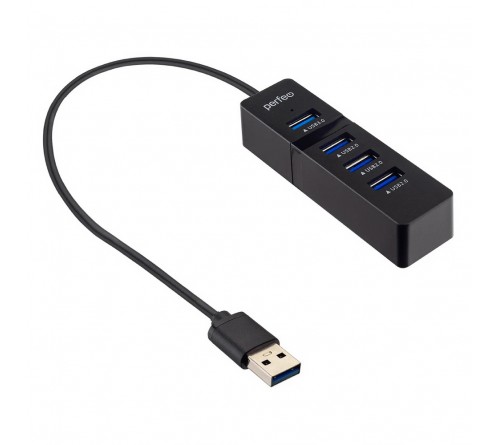 USB-концентратор Perfeo (PF-H041 Black) 1 порт USB 3.0 + 3 порта   USB 2.0 (PF_D0791)
