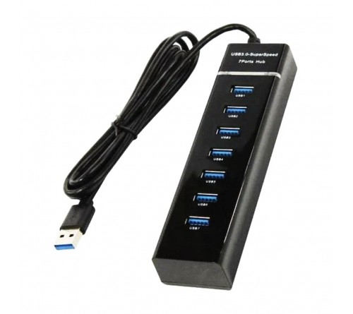 USB-концентратор Perfeo (PF-H043 Black) 1 порт USB 3.0 + 6 портов USB 2.0 (PF_D0795)