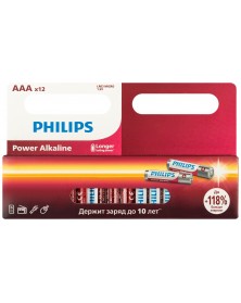 Батарейка PHILIPS           LR03 ААА  Alkaline ( 12BL) Power 1,5 V P12W-51 ..