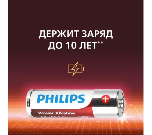 Батарейка PHILIPS            LR6 AA  Alkaline  ( 12BL) Power 1.5V P12W-51 ( 12/240)