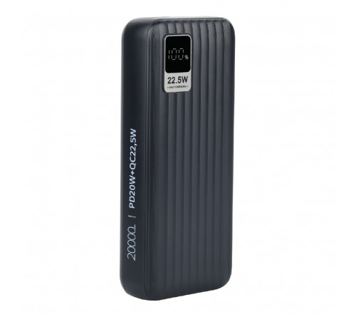 Внешний Аккумулятор Power Bank Perfeo Waterfall            20000 mAh 2*USB 5.0A Black, PD, QC3.0, LI-Pol, Type-C, Fast Charge