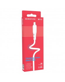 Кабель  USB - 8-pin Borofone BX 48 1.0 m,2.4A White,коробочка Пластик