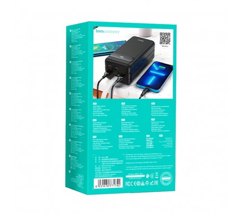 Внешний Аккумулятор Power Bank Hoco J  86B                                  60000 mAh 3*USB 2.1A Black MicroUSB/Type-C входы 22.5W