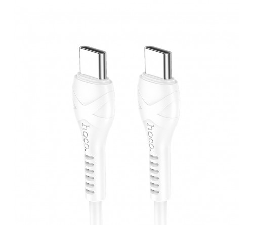 Кабель  Type-C - Type-C Hoco X 37 1.0 m,3.0A, White, коробочка Силикон PD 60W