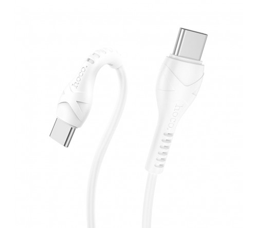 Кабель  Type-C - Type-C Hoco X 37 1.0 m,3.0A, White, коробочка Силикон PD 60W
