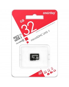 Карта памяти  MicroSDHC     32Gb (Class  10)  SmartBuy  без Адаптера UHS-1..