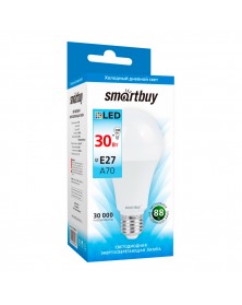 Лампа светодиодная SmartBuy (LED) A70-  30W-6000K E27 Холодный Дневной свет..