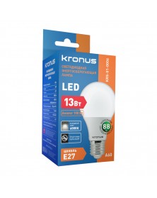 Лампа светодиодная KRONUS (LED) A60-  13W-6000K E27 Холодный Дневной свет (..