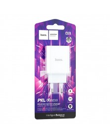 Сетевое Зарядное Устройство 220V- 1*Type-C выход + 1*USB  Hoco C  97A  3.0A..