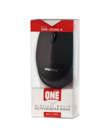 Мышь Smart Buy  202 AG-K               (Nano,1200dpi,Optical) Black Беспров..