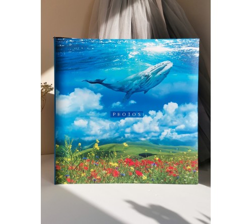 Ф/Альбом  PL-001-3   500 фото  10*15  с кармашками, пластик. листы кольца, deep blue, Поля    (6) 