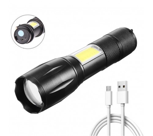 Фонарь Perfeo PF_E1465 Kissin Ручной светодиодный, 4 режима, Zoom, 70LM, 10W + 3W COB, встроенный аккумулятор 600 mAh, зарядка MicroUSB