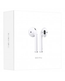 Гарнитура Borofone BW 01 TWS Plus (Внутриканальная)  (    ) White   HiFi ДУ Bluetooth v5.1,Беспроводная