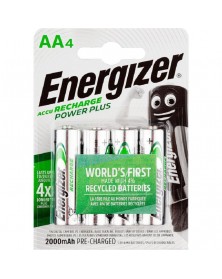 Аккумулятор ENERGIZER  R6 Power Plus AA BL4 NI-MH 2000mAh  1.2v (4/48)