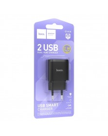Сетевое Зарядное Устройство 220V- 2*USB выхода  Hoco C141A  2.1A Black..