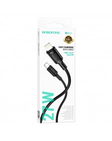 Кабель  Type C - 8-pin Borofone BX111 1.0 m,3.0A, Black, коробочка пластик, PD 27W