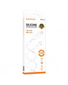 Кабель  Type C - 8-pin Borofone BX113 1.0 m,3.0A, White, коробочка силикон,..
