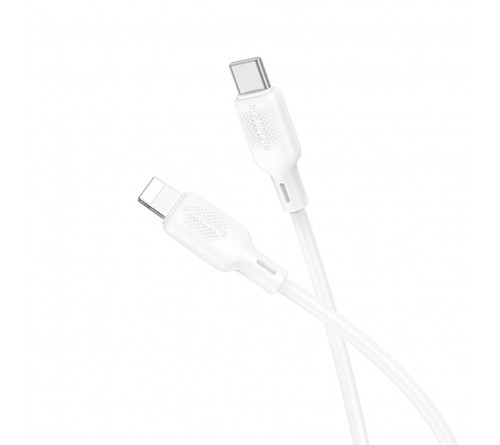 Кабель  Type C - 8-pin Borofone BX113 1.0 m,3.0A, White, коробочка Силикон, PD 27W