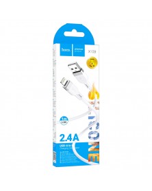 Кабель  USB - 8-pin Hoco X109 1.0 m, 2.4A, White, коробочка Силикон