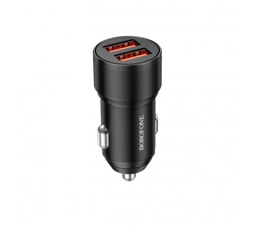 Автомобильное Зарядное Устройство 12V- USB 2*USB выхода Borofone BZ  19B 3.0A,Black 36W