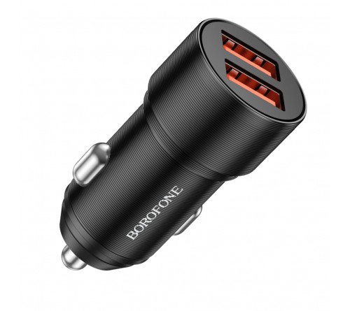 Автомобильное Зарядное Устройство 12V- USB 2*USB выхода Borofone BZ  19B 3.0A,Black 36W