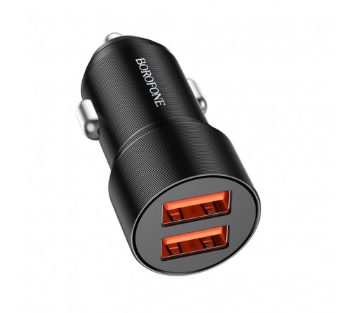 Автомобильное Зарядное Устройство 12V- USB 2*USB выхода Borofone BZ  19B 3.0A,Black 36W